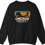Chicago Great Fire 5K Retro Back Print Sweatshirt - Black back