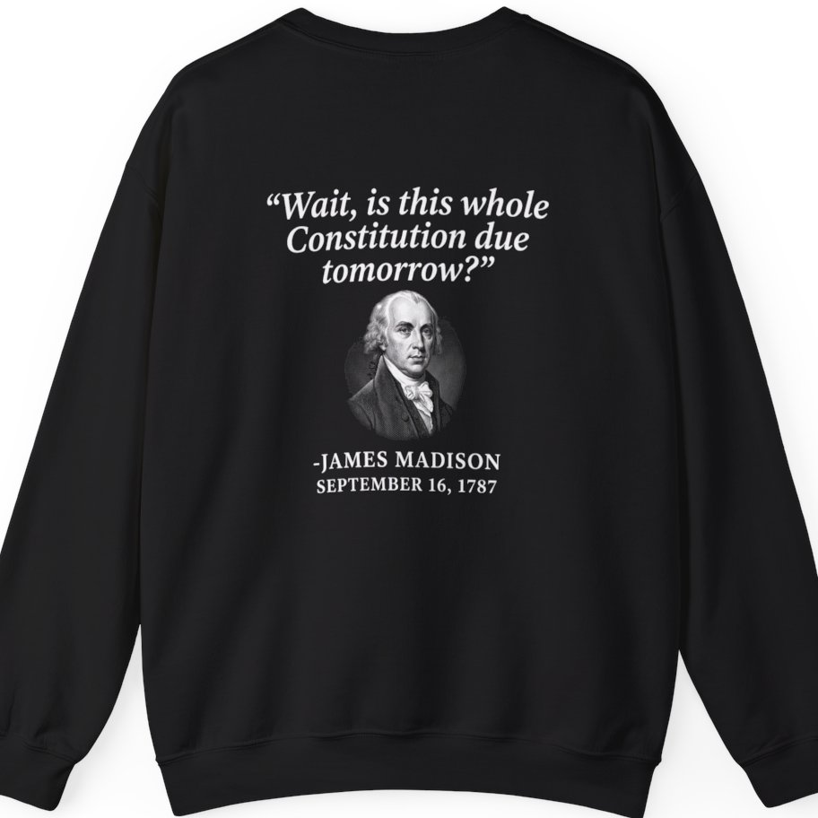 Madison Constitution Deadline Back Print Sweatshirt - Black back