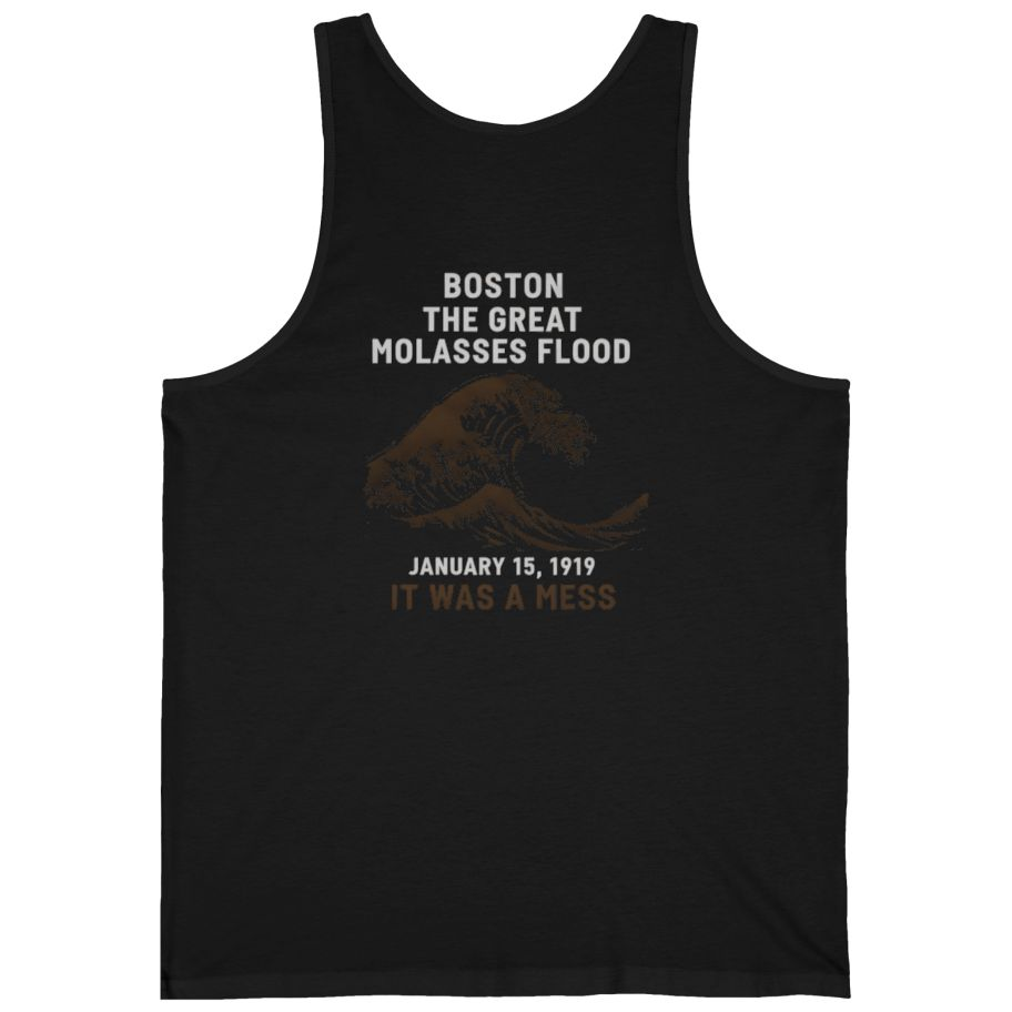 Boston The Great Molasses Flood Back Print Tank Top - Black back