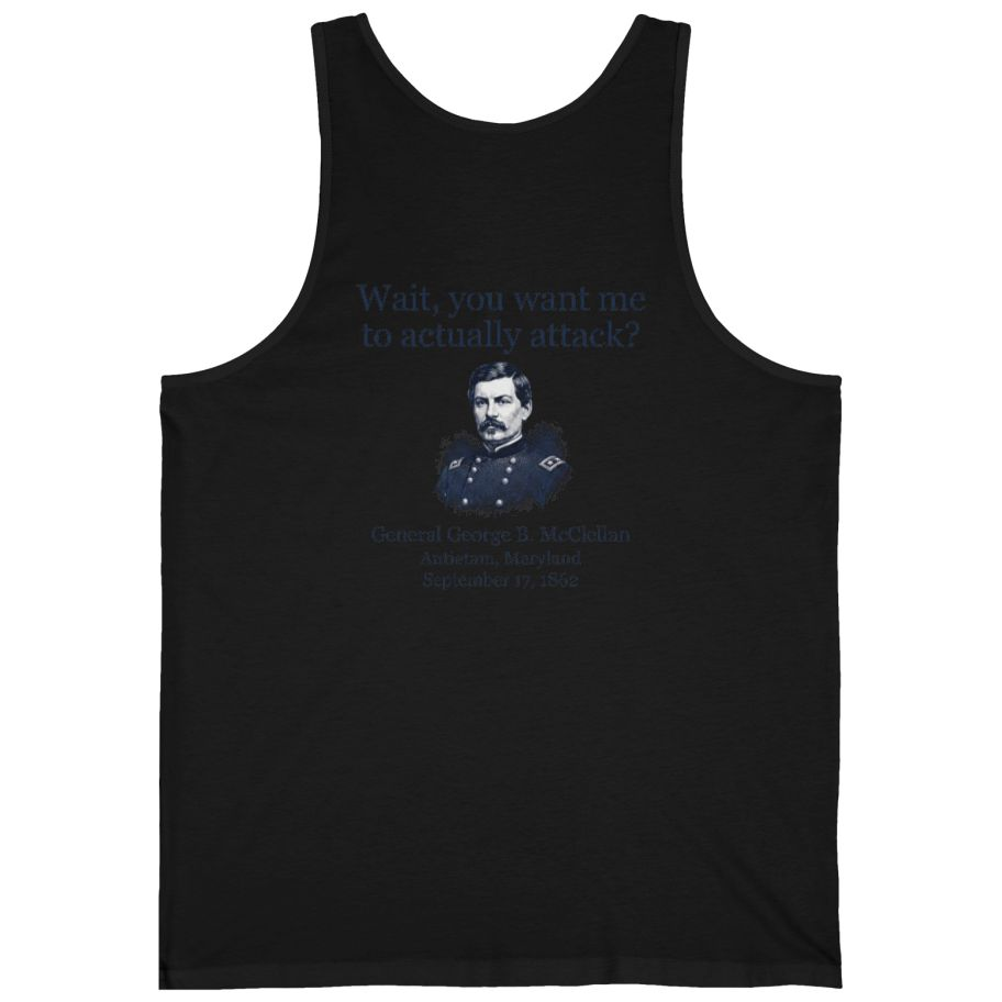 Mcclellan Antietam Attack Back Print Tank Top - Black back