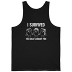 I Survived The Great Library Back Print Tank Top - Black back