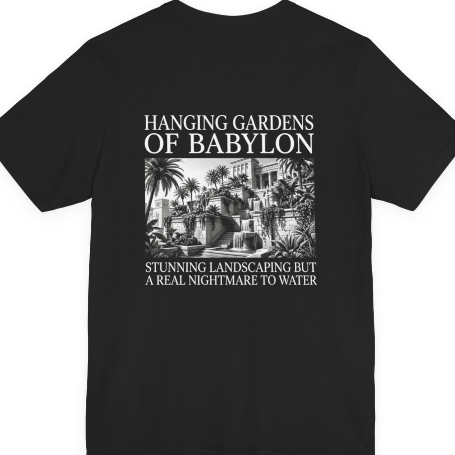 Hanging Gardens Landscaping Back Print Premium Tee - Black back