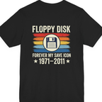 Floppy Disk Memorial Back Print Premium Tee - Black back