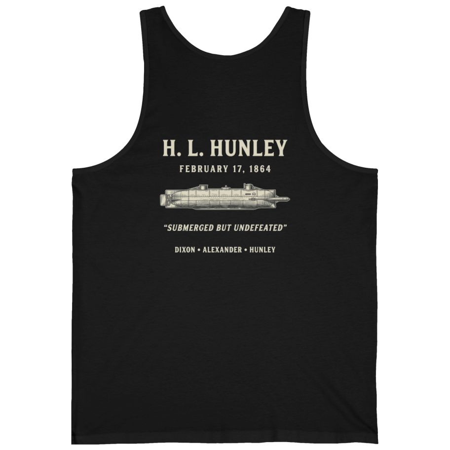 Css Hunley Submarine Memorial Back Print Tank Top - Black back