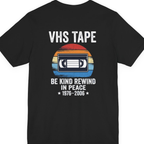 Vhs Tape Memorial Back Print Premium Tee - Black back