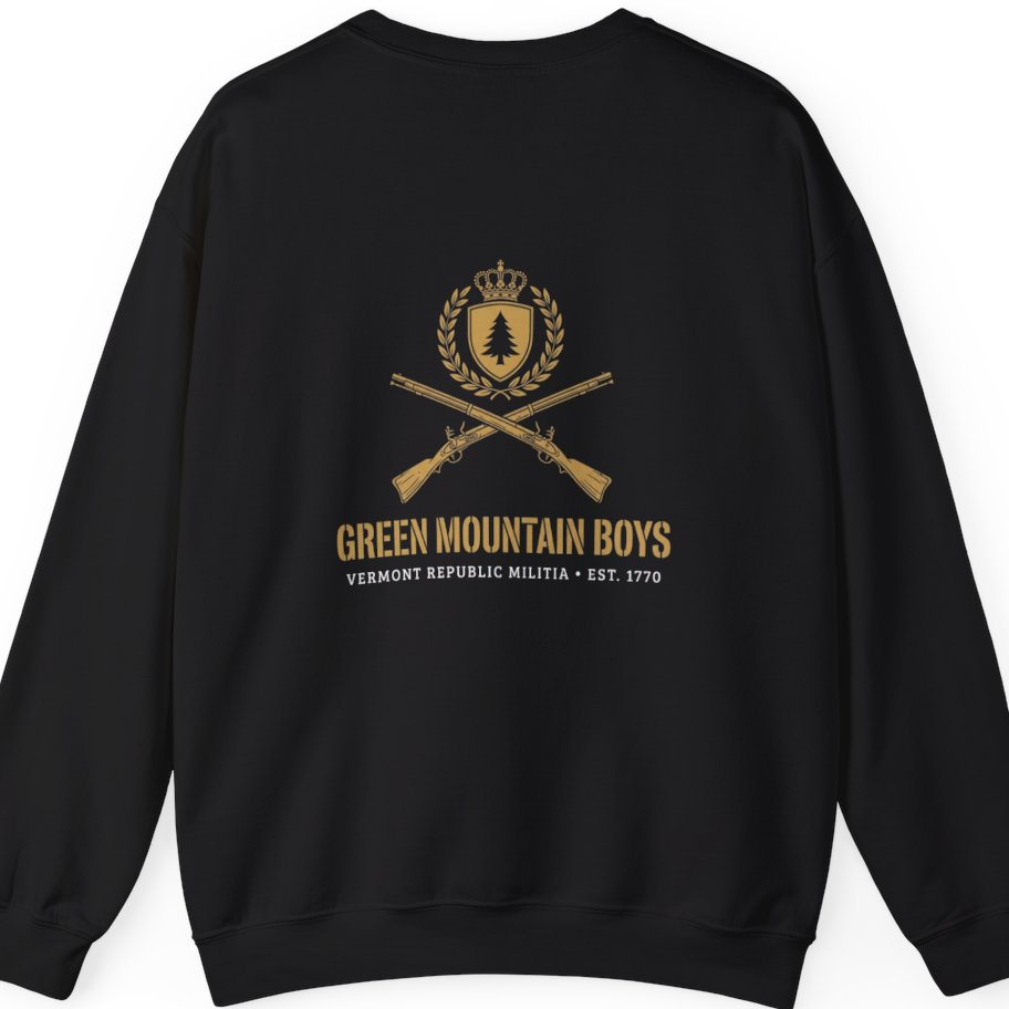 Green Mountain Boys Crest Back Print Sweatshirt - Black back