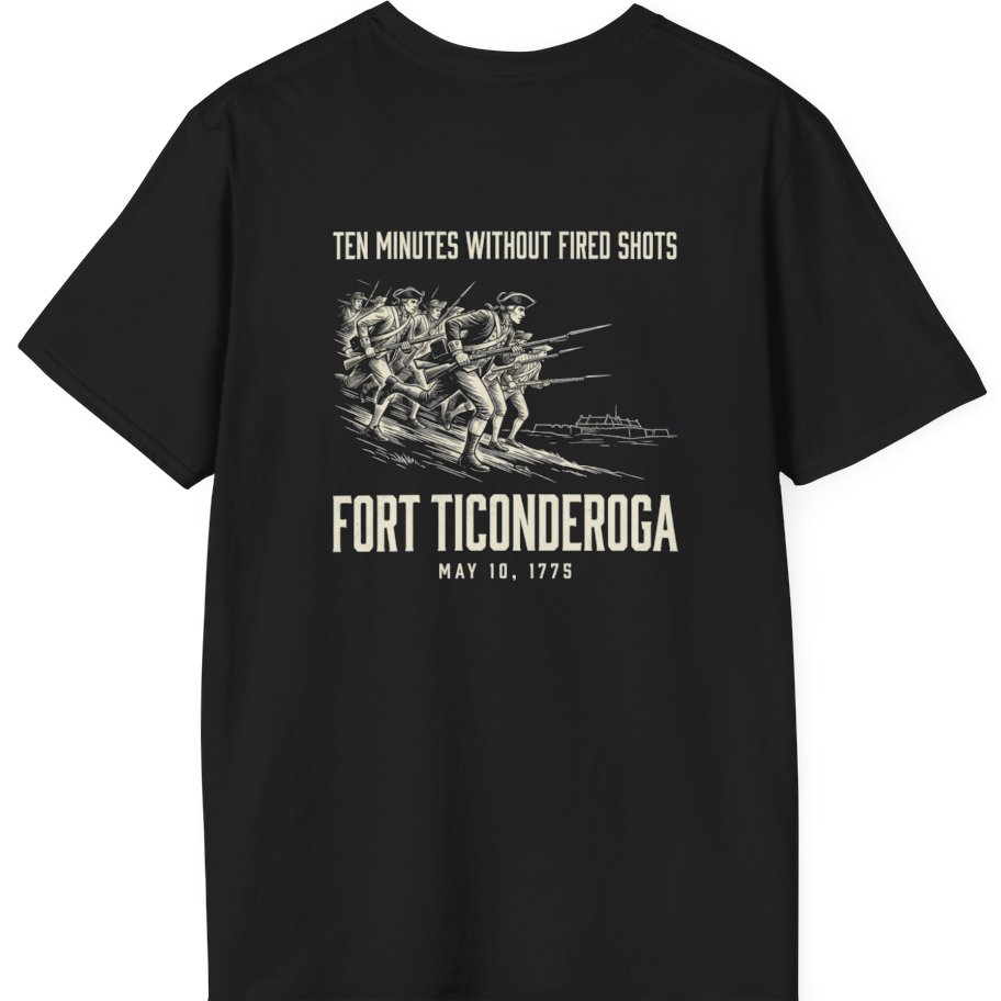 Fort Ticonderoga Ten Minutes Back Print T-Shirt - Black back