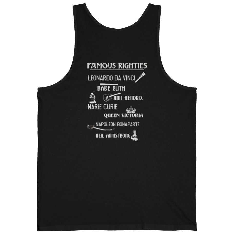 Famous Righties Back Print Tank Top - Black back