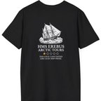 Hms Erebus Arctic Tours Back Print T-Shirt - Black back