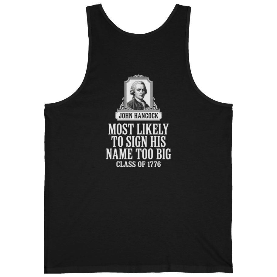 John Hancock Signature Superlative Back Print Tank Top - Black back