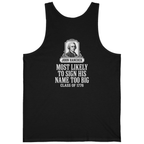 John Hancock Signature Superlative Back Print Tank Top - Black back