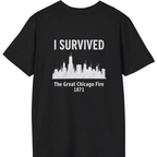 I Survived The Great Chicago Back Print T-Shirt - Black back