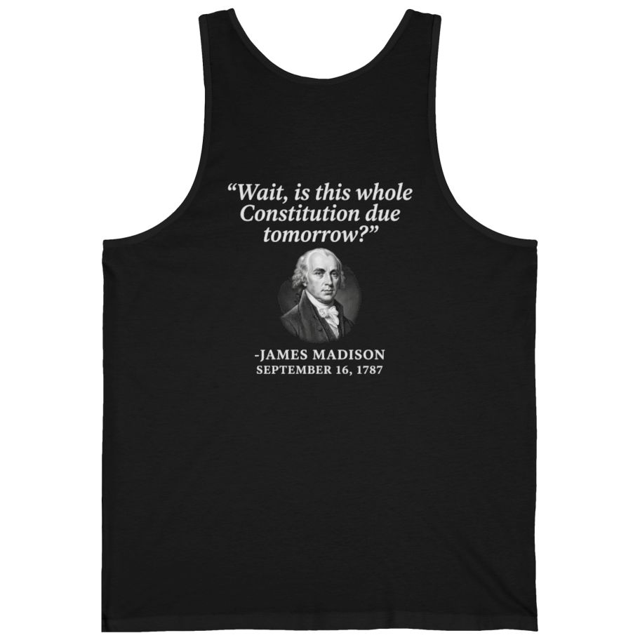 Madison Constitution Deadline Back Print Tank Top - Black back