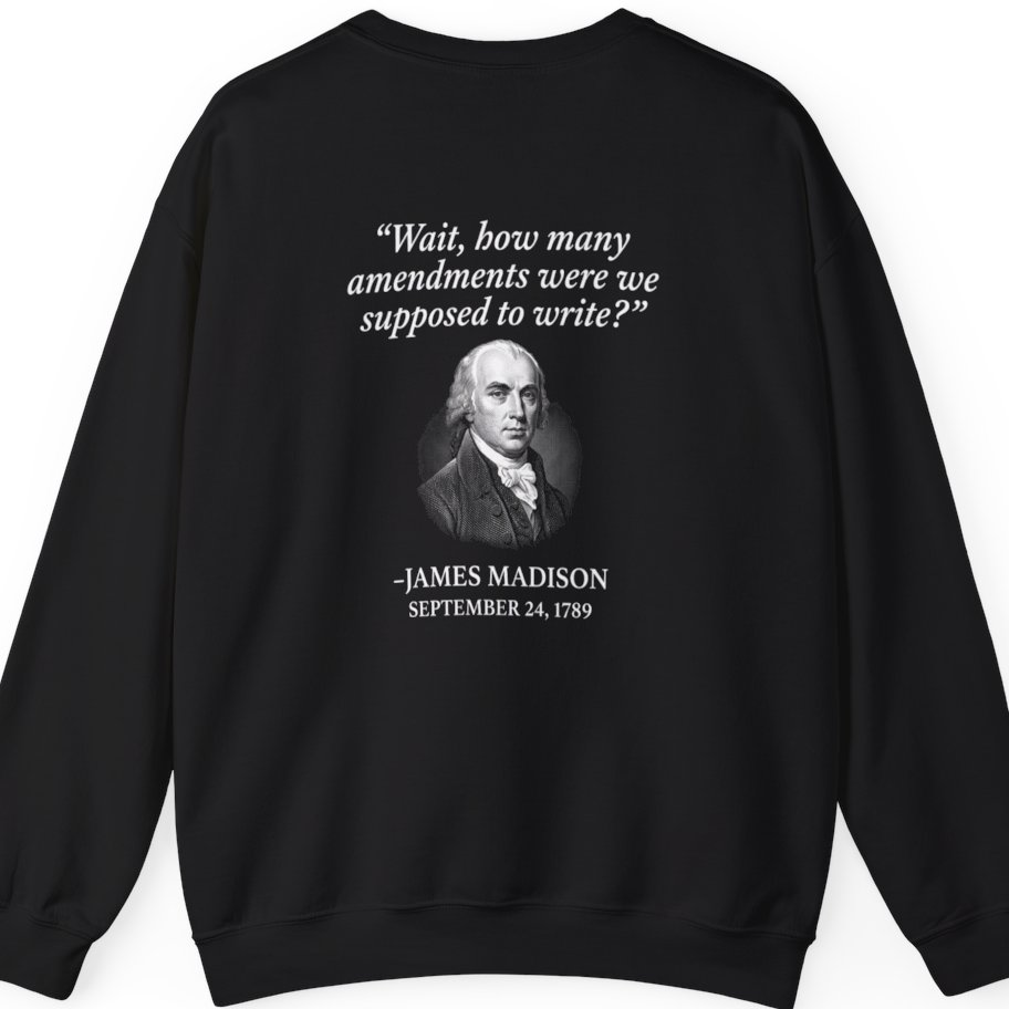 Madison Bill of Rights Deadline Back Print Sweatshirt - Black back