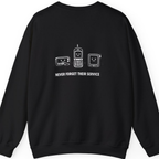 Never Forget Their Service Obsolete Back Print Sweatshirt - Black back