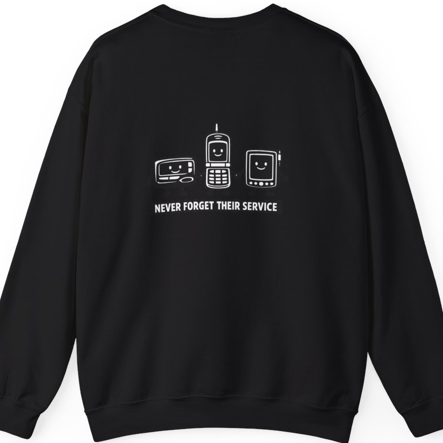 Never Forget Their Service Obsolete Back Print Sweatshirt - Black back