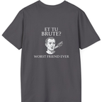 Et Tu Brute Back Print T-Shirt - Charcoal back