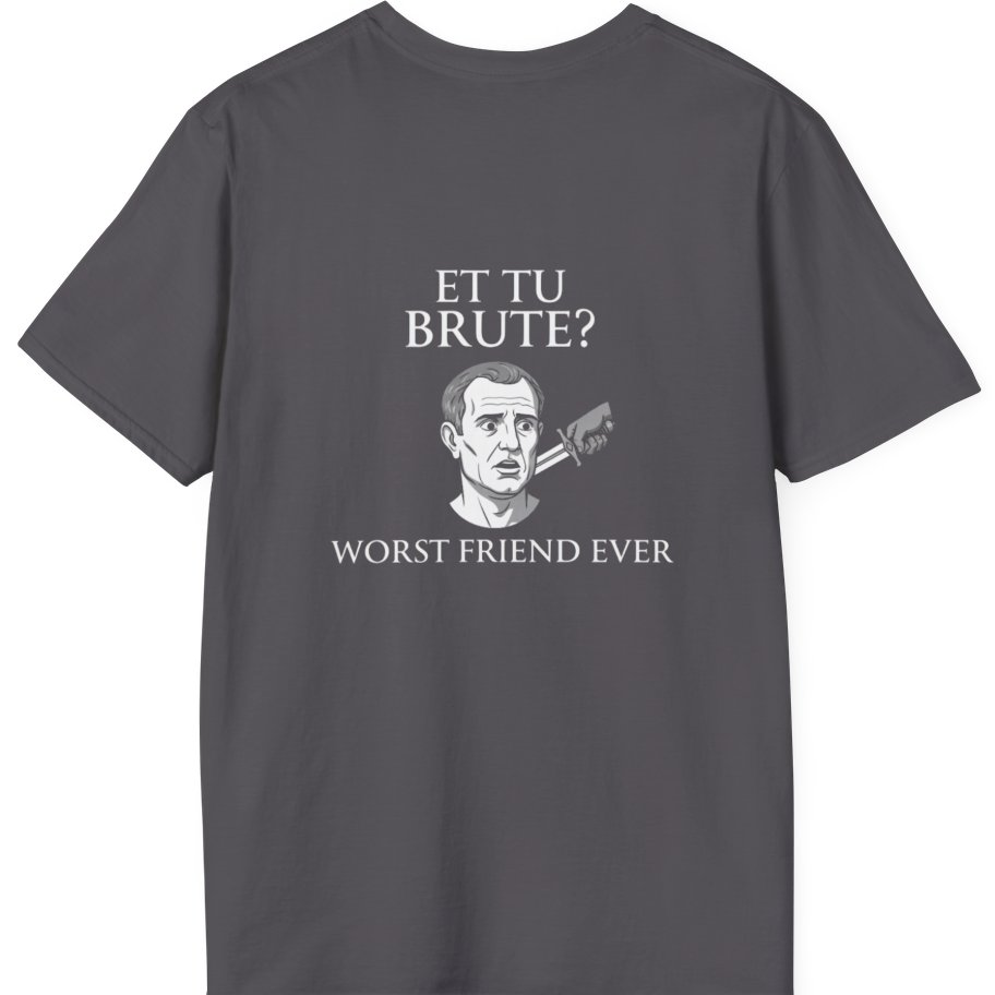 Et Tu Brute Back Print T-Shirt - Charcoal back