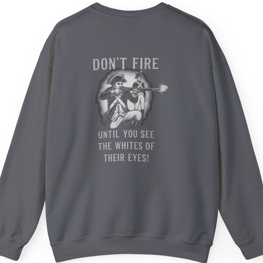 Don'T Fire Until You See Back Print Sweatshirt - Charcoal back