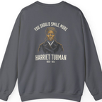 You Should Smile More Harriet Back Print Sweatshirt - Charcoal back