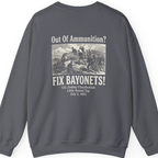 Out of Ammunition Fix Bayonets Back Print Sweatshirt - Charcoal back