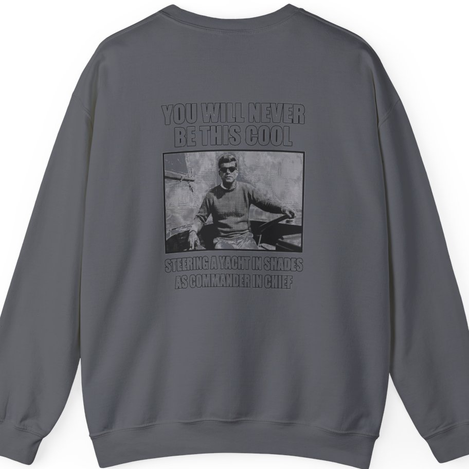 Jfk Yacht Sunglasses Flex Back Print Sweatshirt - Charcoal back