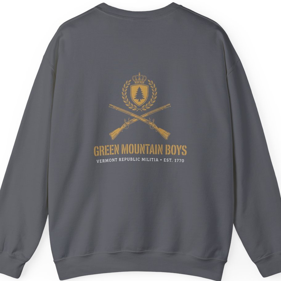 Green Mountain Boys Crest Back Print Sweatshirt - Charcoal back