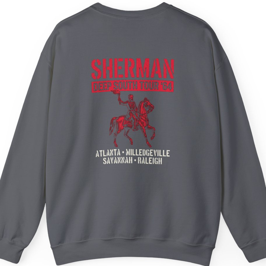 Sherman Deep South Tour Vintage Back Print Sweatshirt - Charcoal back