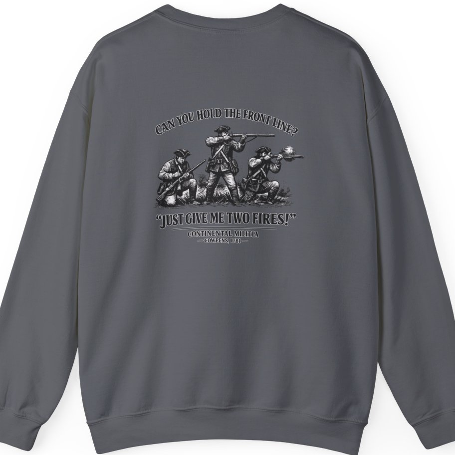 Continental Militia Two Fires Cowpens Back Print Sweatshirt - Charcoal back