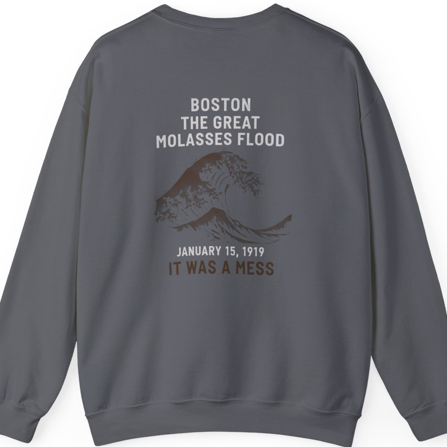 Boston The Great Molasses Flood Back Print Sweatshirt - Charcoal back