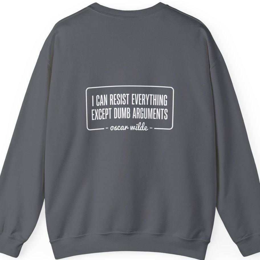Oscar Wilde Quote Back Print Sweatshirt - Charcoal back