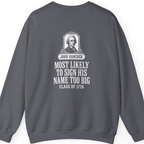 John Hancock Signature Superlative Back Print Sweatshirt - Charcoal back