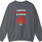 I Survived The Great Fire Back Print Sweatshirt - Charcoal back