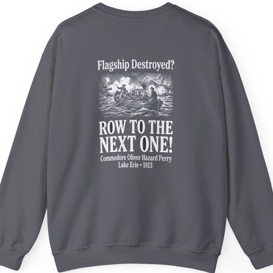Row To The Next Ship Back Print Sweatshirt - Charcoal back