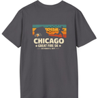 Chicago Great Fire 5K Retro Back Print T-Shirt - Charcoal back