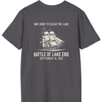 Battle of Lake Erie Back Print T-Shirt - Charcoal back