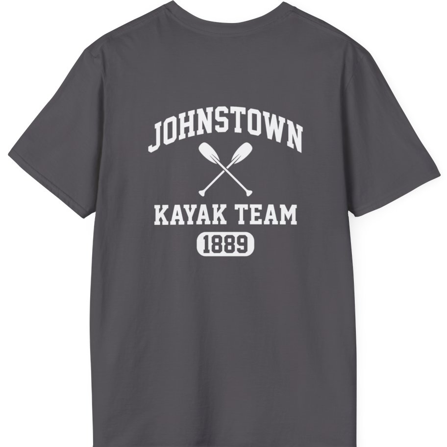 Johnstown Kayak Team Back Print T-Shirt - Charcoal back