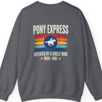 Pony Express Memorial Back Print Sweatshirt - Charcoal back
