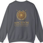Macedonian Empire Crest Back Print Sweatshirt - Charcoal back
