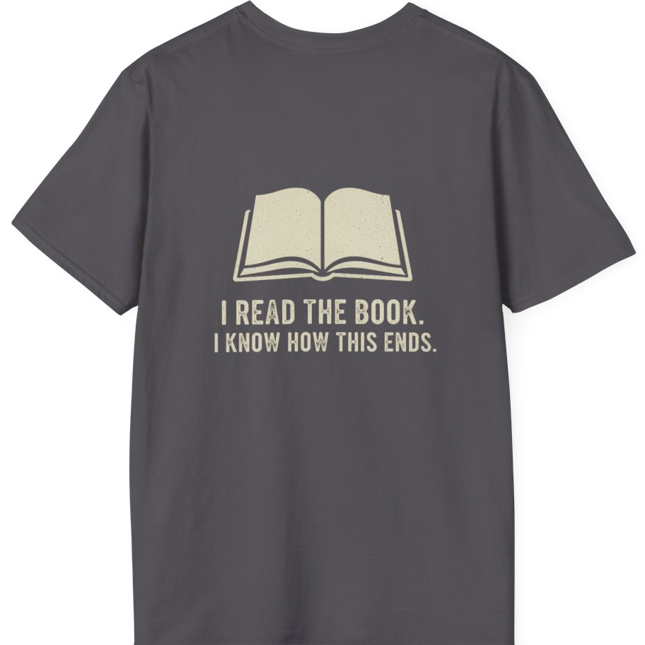 I Read The Book Back Print T-Shirt - Charcoal back