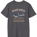 Black Sheep Squadron Crest Back Print T-Shirt - Charcoal back