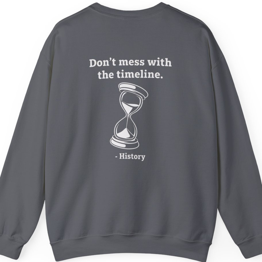 Time Travel Paradox Back Print Sweatshirt - Charcoal back