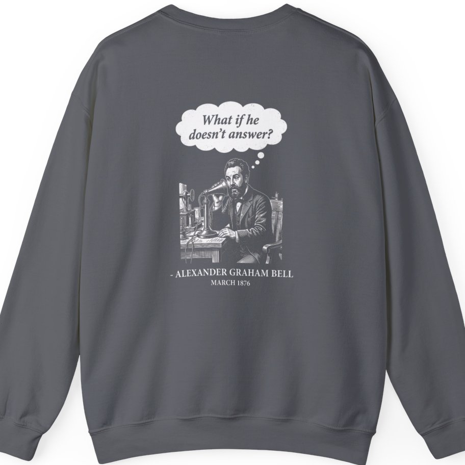 First Phone Call Panic Back Print Sweatshirt - Charcoal back