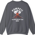 Pompeii Volcano Surfing Team Back Print Sweatshirt - Charcoal back