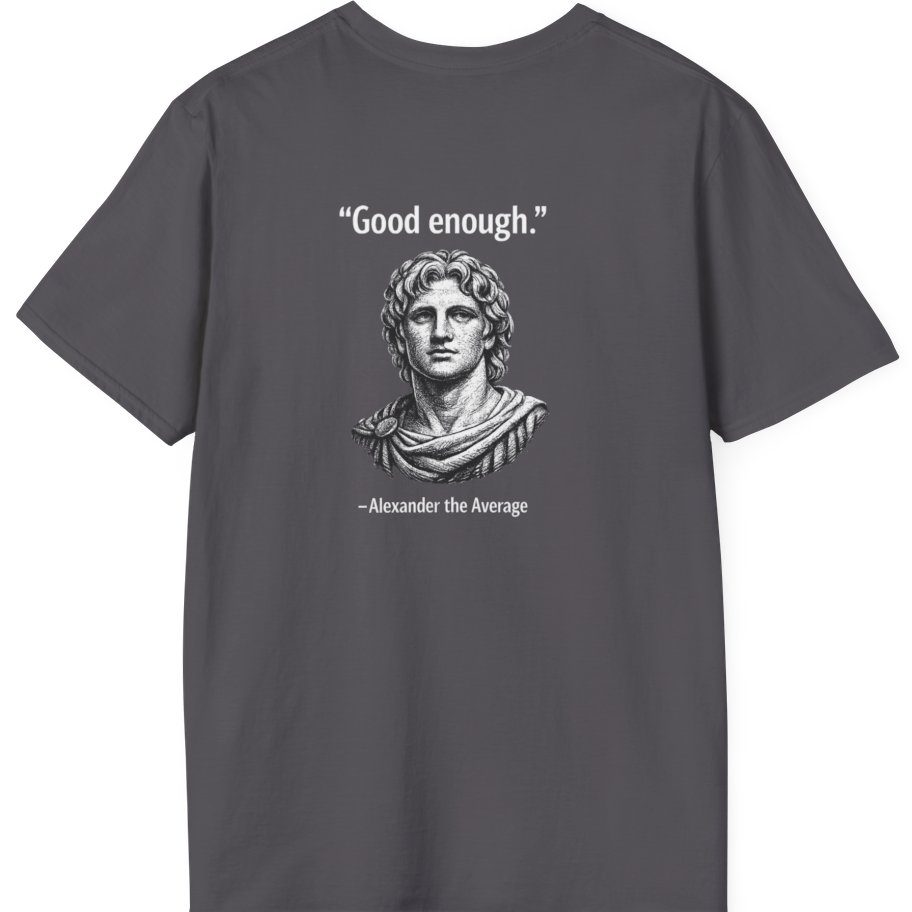 Alexander The Average Good Enough Back Print T-Shirt - Charcoal back