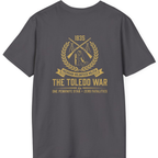 The Toledo War Michigan Volunteer Back Print T-Shirt - Charcoal back
