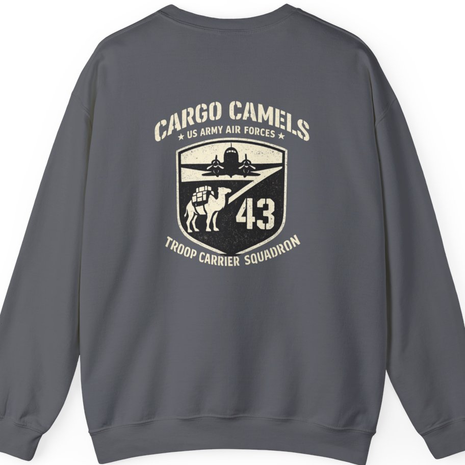 Cargo Camels WWII Usaaf Troop Back Print Sweatshirt - Charcoal back