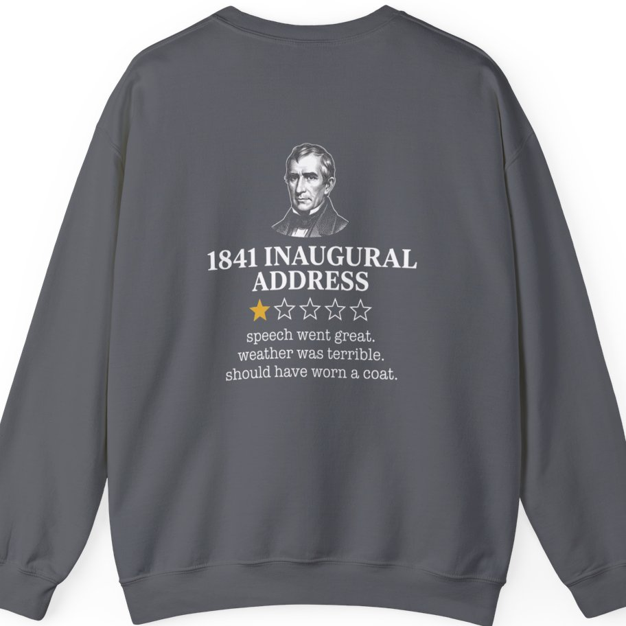 Inaugural Address Review Back Print Sweatshirt - Charcoal back
