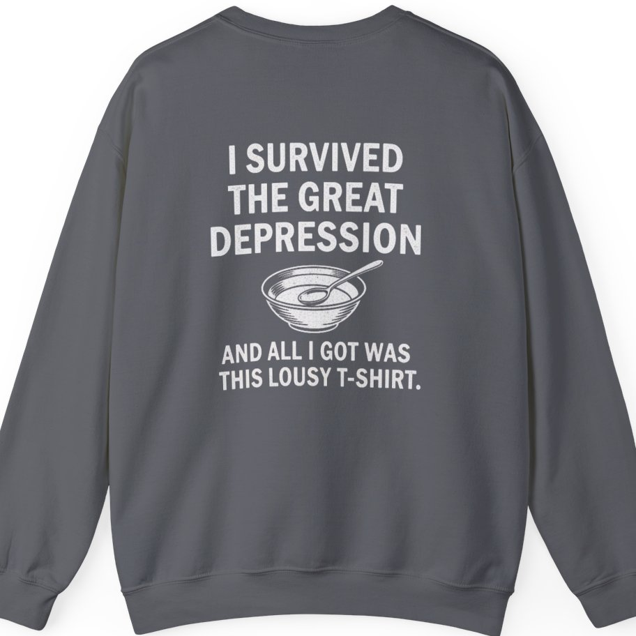 Great Depression Back Print Sweatshirt - Charcoal back
