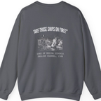 Spanish Armada Fire Ships Back Print Sweatshirt - Charcoal back